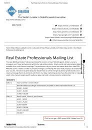 Real Estate Agent mailing lists