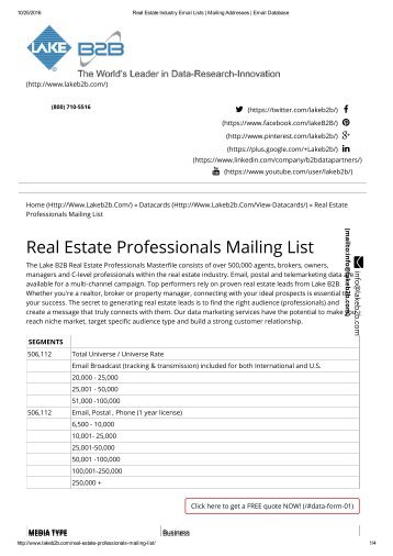 Real Estate Agent mailing lists