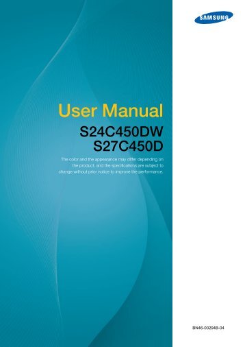 Samsung S27C450D - 27â SC450 Series LED Monitor - LS27C45KDSV/ZA - User Manual ver. 1.0 (ENGLISH,4.83 MB)