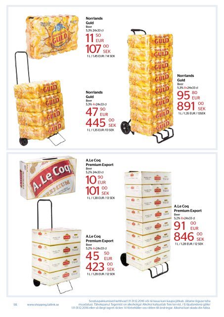 Tallinn-Stockholm I November 1-December 31,2016 Tallink Shopping catalogue - light