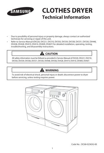 Samsung 7.3 cu. ft. Steam Gas Dryer - DV350AGP/XAA - User Manual ver.  (ENGLISH, FRENCH,0.0 MB)