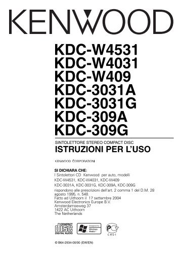 Kenwood KDC-3031A - Car Electronics Italian (2004/10/5)