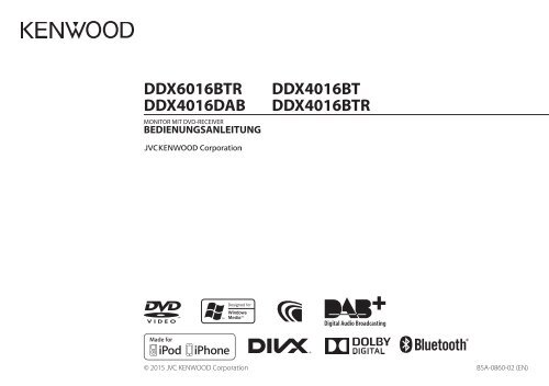 Kenwood DDX4016BT - Car Electronics German Operation Manual (Europe) (2015)