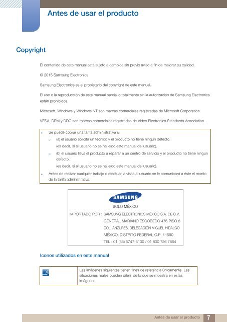 Samsung 27&quot; LED Monitor with Glossy and ToC T-shape Stand - LS27E390HS/ZA - User Manual ver.  (SPANISH,3.96 MB)