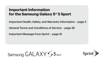 Samsung Galaxy S5 Sport 16GB (Sprint) - SM-G860PZRASPR - Legal (ENGLISH(North America))