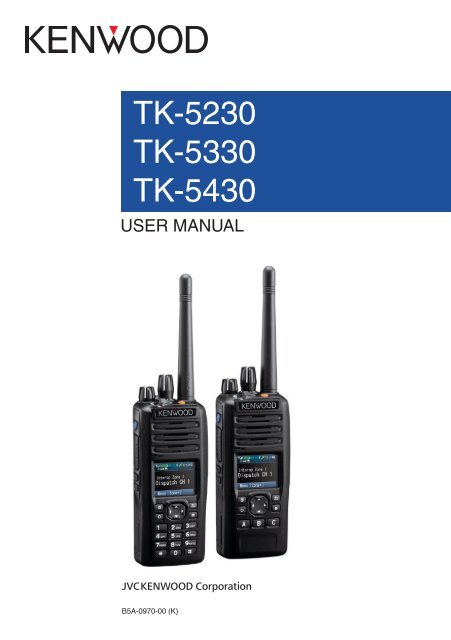 Kenwood TK-5430 - Communications English TK-5230/5330/5430 USER MANUAL  (2015)
