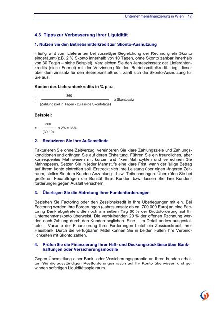 Unternehmensfinanzierung in Wien - KMU-Forschung Austria