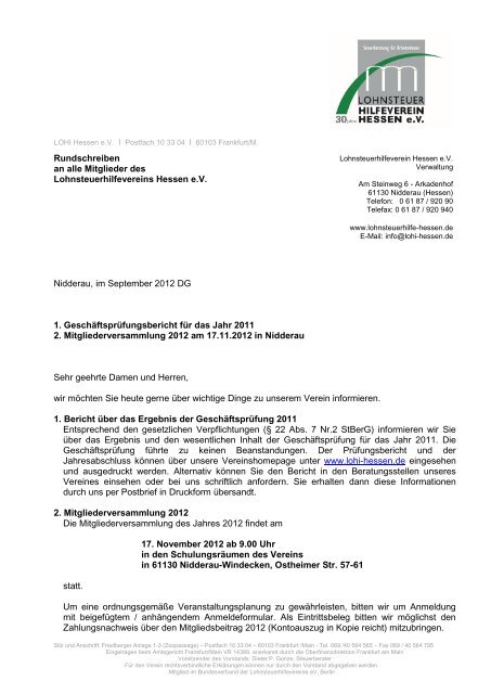 Einladung Zur Mitglieder Hessen Ev
