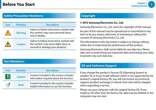 Samsung Series 7 13.3&rdquo; Notebook - NP740U3E-A01UB - User Manual (Windows 8) (ENGLISH)