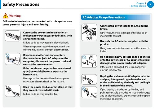 Samsung Series 7 13.3&rdquo; Notebook - NP740U3E-A01UB - User Manual (Windows 8) (ENGLISH)