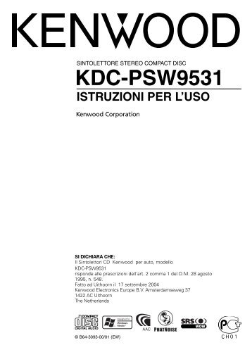 Kenwood KDC-PSW9531 - Car Electronics Italian (2005/4/26)