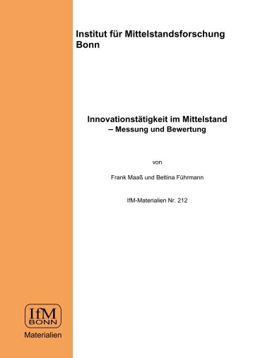 Innovationstätigkeit im Mittelstand - Messung und Bewertung