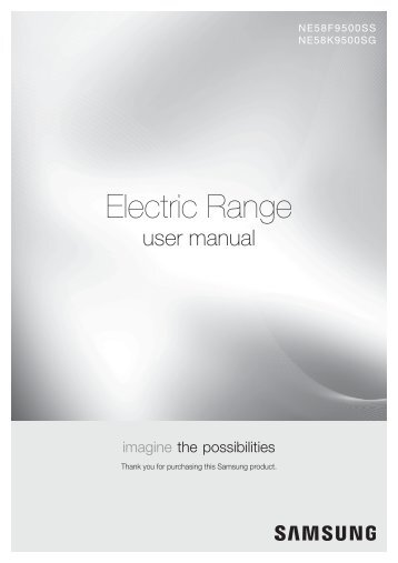 Samsung 5.8 cu. ft. Slide-in Electric Range - NE58K9500SG/AA - User Manual ver. 1.0 (ENGLISH, FRENCH, SPANISH,0.0 MB)