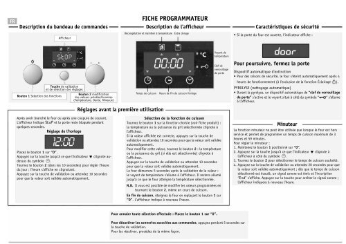 KitchenAid OV B32 G - Oven - OV B32 G - Oven FR (857923129000) Scheda programmi