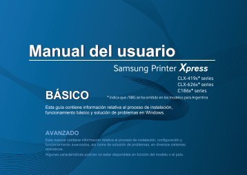 Samsung Color Laser Multifunction Printer - 19/19 PPM - CLX-4195FW/XAC - User Manual ver. 1.00 (SPANISH,0.0 MB)