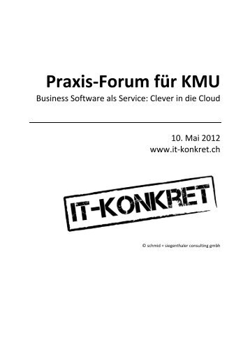 Praxis-Forum für KMU - IT-Konkret