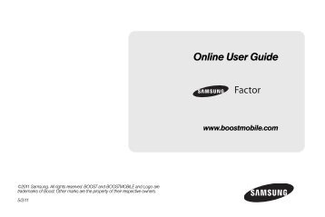 Samsung Samsung Factorâ¢ (Boost) Cell Phone - SPH-M260ZKABST - User Manual (ENGLISH)