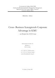 Bachelor-Arbeit, Cross-Business Synergien als ... - MSM Group
