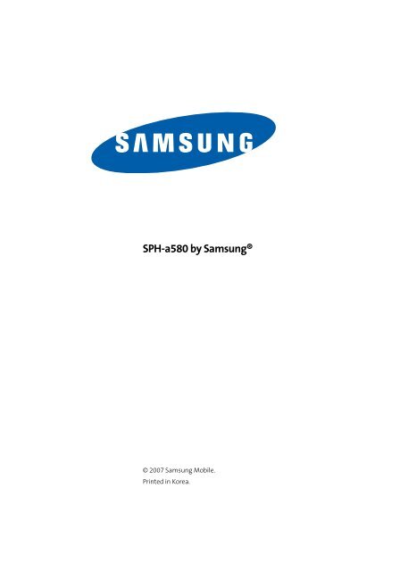 Samsung SPH-a580 (Trumpet) - SPH-A580ZKAAFT - User Manual (ENGLISH)