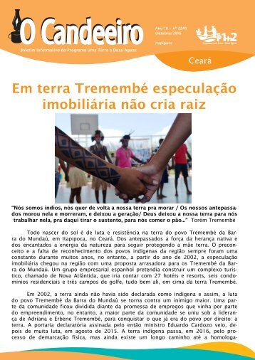 Em terra Trememb? especula??o imobili?ria n?o cria raiz