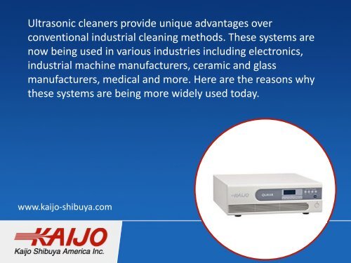Why Ultrasonic Cleaners are Effective in Industrial Cleaning Applications