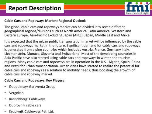 Cable Cars And Ropeways Market