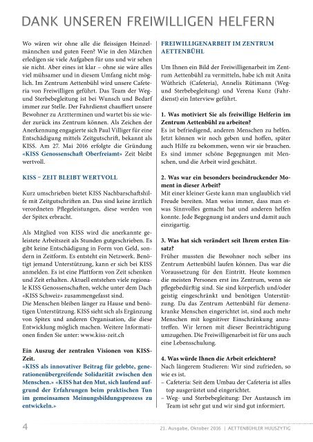 Aettenbühler Huuszytig Ausgabe 21, Oktober 2016