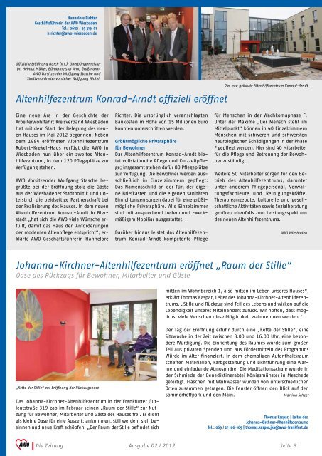 Arbeiterwohlfahrt Frankfurt und Johanna-Kirchner ... - AWO Frankfurt