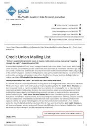 Credit Unions list