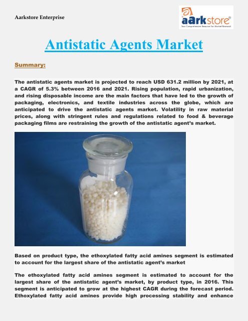 Antistatic Agents Market