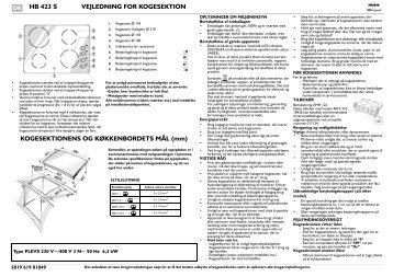 KitchenAid HB 423 S - Hob - HB 423 S - Hob DA (854146401100) Istruzioni per l'Uso