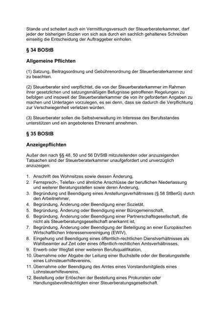 Berufsordnung der Steuerberater (BOStB)