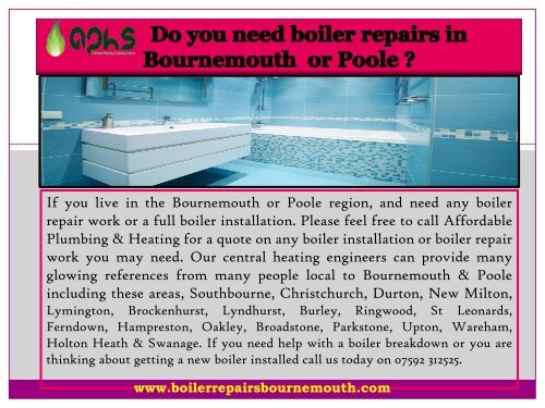 Boiler Installation in Bournemouth|Affordable Plumbing 