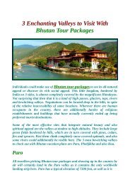 Plan exotic and customized Bhutan Tour Packages