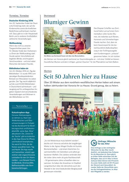 Vonovia Kundenmagazin "zuhause" Herbstausgabe 2016