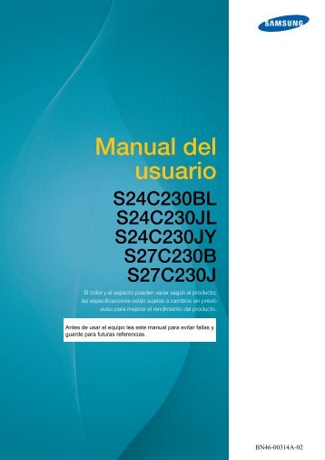 Samsung S24C230BL - LS24C230BL/ZA - User Manual ver. 1.0 (SPANISH,3.44 MB)