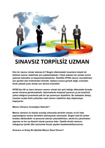 SINAVSIZ TORPİLSİZ UZMAN