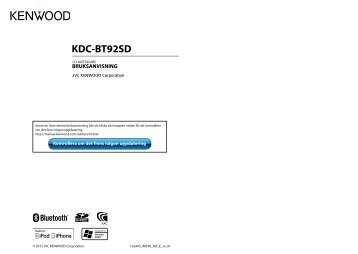 Kenwood KDC-BT92SD - Car Electronics Swedish ()