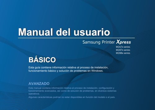 Samsung Samsung Multifunction Xpress M2875FW - SL-M2875FW/XAC - User Manual ver. 1.0 (SPANISH,20.63 MB)
