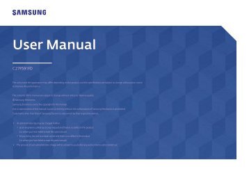 Samsung 27" Curved LED Monitor - LC27F591FDNXZA - User Manual ver. 1.0 (ENGLISH,1.35 MB)