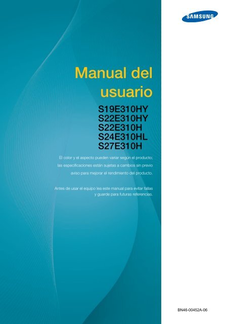 Samsung 23.6&quot; LED Monitor with simple stand - LS24E310HL/ZA - User Manual ver. 1.0 (SPANISH,3.52 MB)
