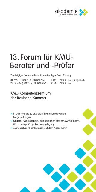 13. Forum für KMU- Berater und -Prüfer - Bill, Isenegger und ...