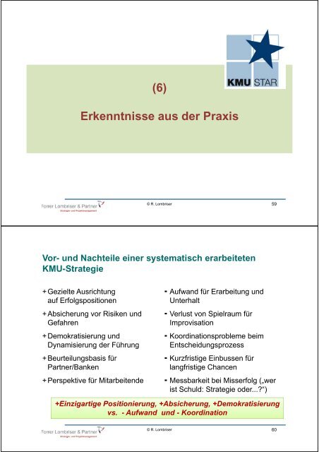 Strategien für KMU: - Forrer Lombriser & Partner AG