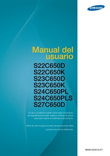 Samsung S22C650D - 21.5â SC650 Series LED Monitor - LS22C65KDSV/GO - User Manual ver. 1.0 (SPANISH,6.27 MB)