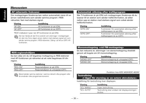 Kenwood KDC-3024 - Car Electronics Swedish ()