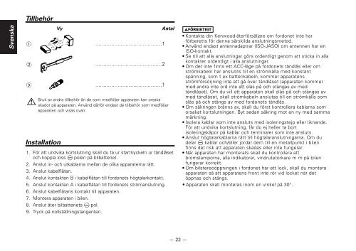 Kenwood KDC-3024 - Car Electronics Swedish ()