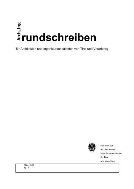 rundschreiben - Kammer der Architekten und Ingenieurkonsulenten ...