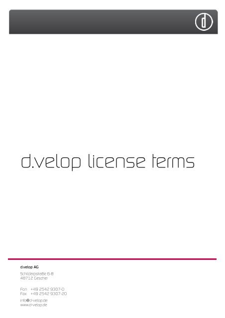 d.velop license terms - d.velop AG