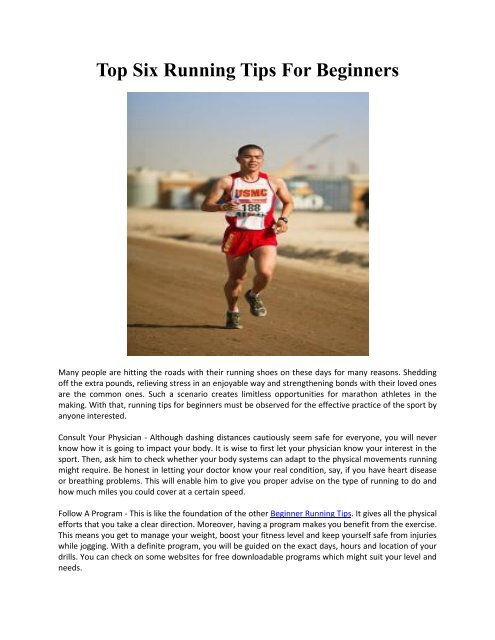 Top Six Running Tips For Beginners