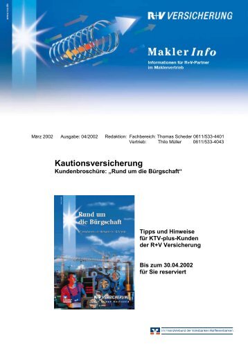 Kautionsversicherung - R+V Maklerportal - R+V Versicherung